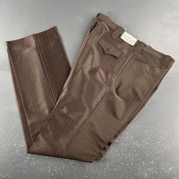 Other - VTG Pagano West Slacks Mens 41 Chocolate Brown Westerner Swedish Warp NWT No Hem